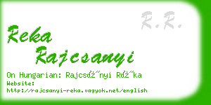 reka rajcsanyi business card